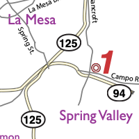 map for stop 1 of the San Diego Pottery Tour